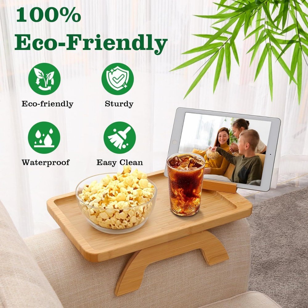 Sofa Arm Tray Table Foldable Sofa Arm Table Wood Sofa Side Table Portable Couch Armrest Tray