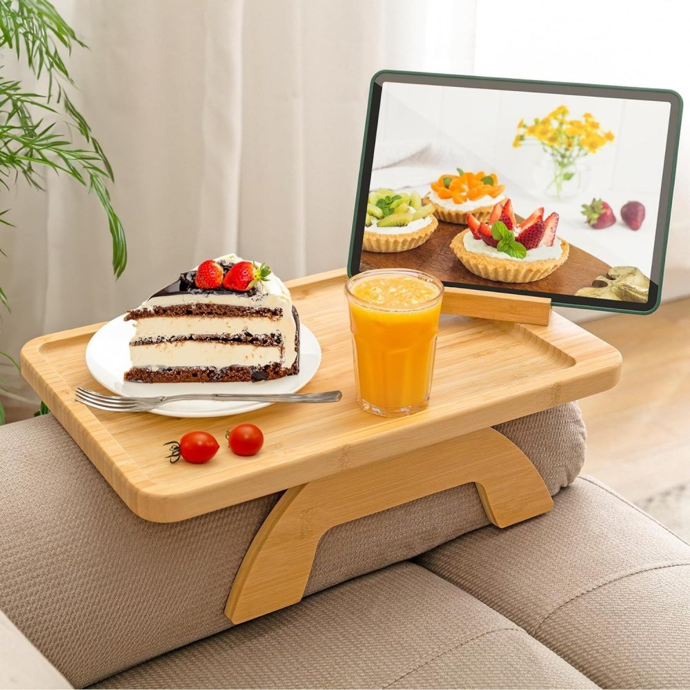 Sofa Arm Tray Table Foldable Sofa Arm Table Wood Sofa Side Table Portable Couch Armrest Tray