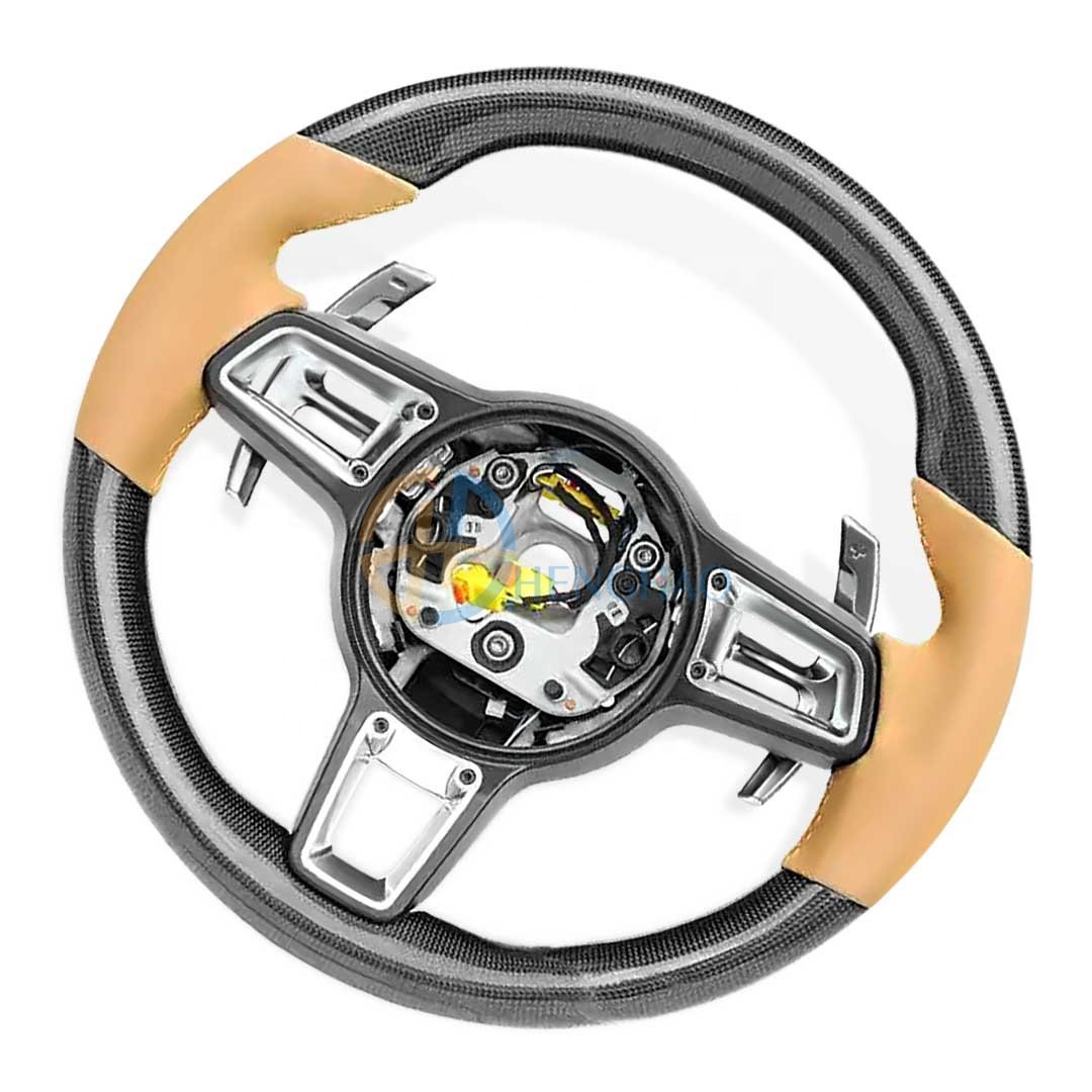 Factory Wholesale Price Carbon Fiber Steering Wheel For Porsche Cayenne Macan Boxster 718 911 Cayman Panamera Upgrade GT Style