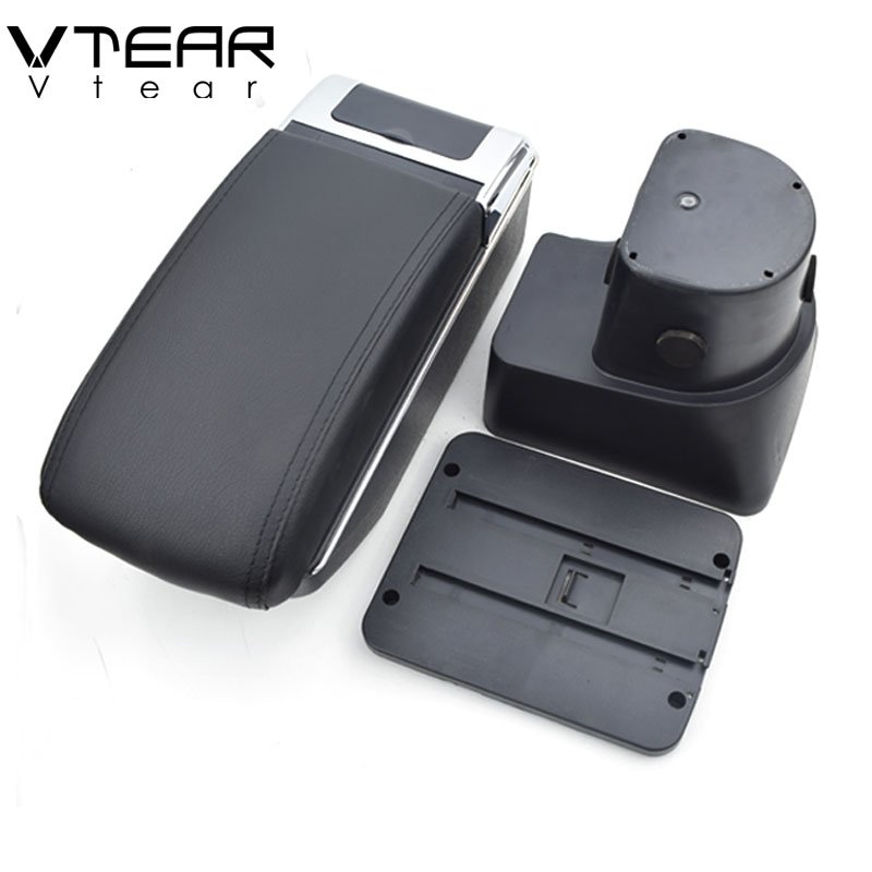 Vtear for Hyundai Accent Armrest USB Charging Heighten Double Layer Storage Box Central Store Content Arm Rest Car Accessories