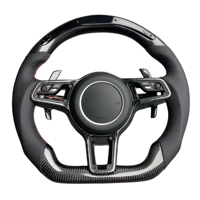 For Porsche Panamera Macan Cayenne Taycan Cayman 718 GT4 RS 911 911 GT3 RS 911.2 LED Carbon Fiber Steering wheel