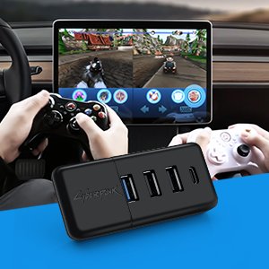 Glove Box USB Hub 4-in-1 USB Hub Glove Box Dash Cam Flash Drive Docking Station for Tesla Model Y Model 3 Accessories
