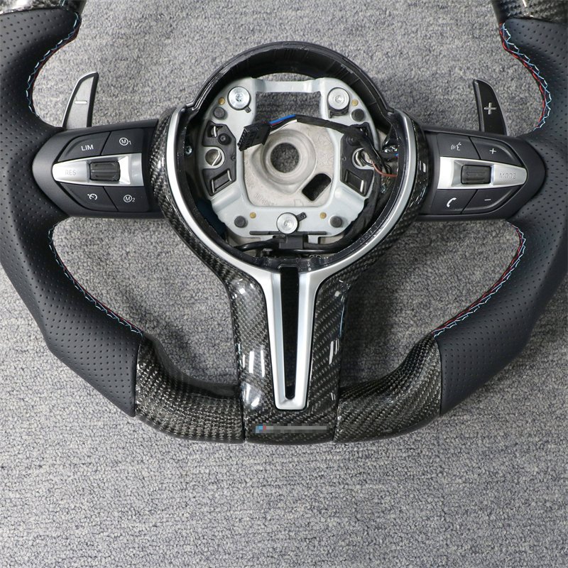 Car Steering Wheel M Performance for BMW F30 F32 F10 F20 F82 E46 E60 E90 M3 M5 Leather LED Carbon Fiber Steering Wheel