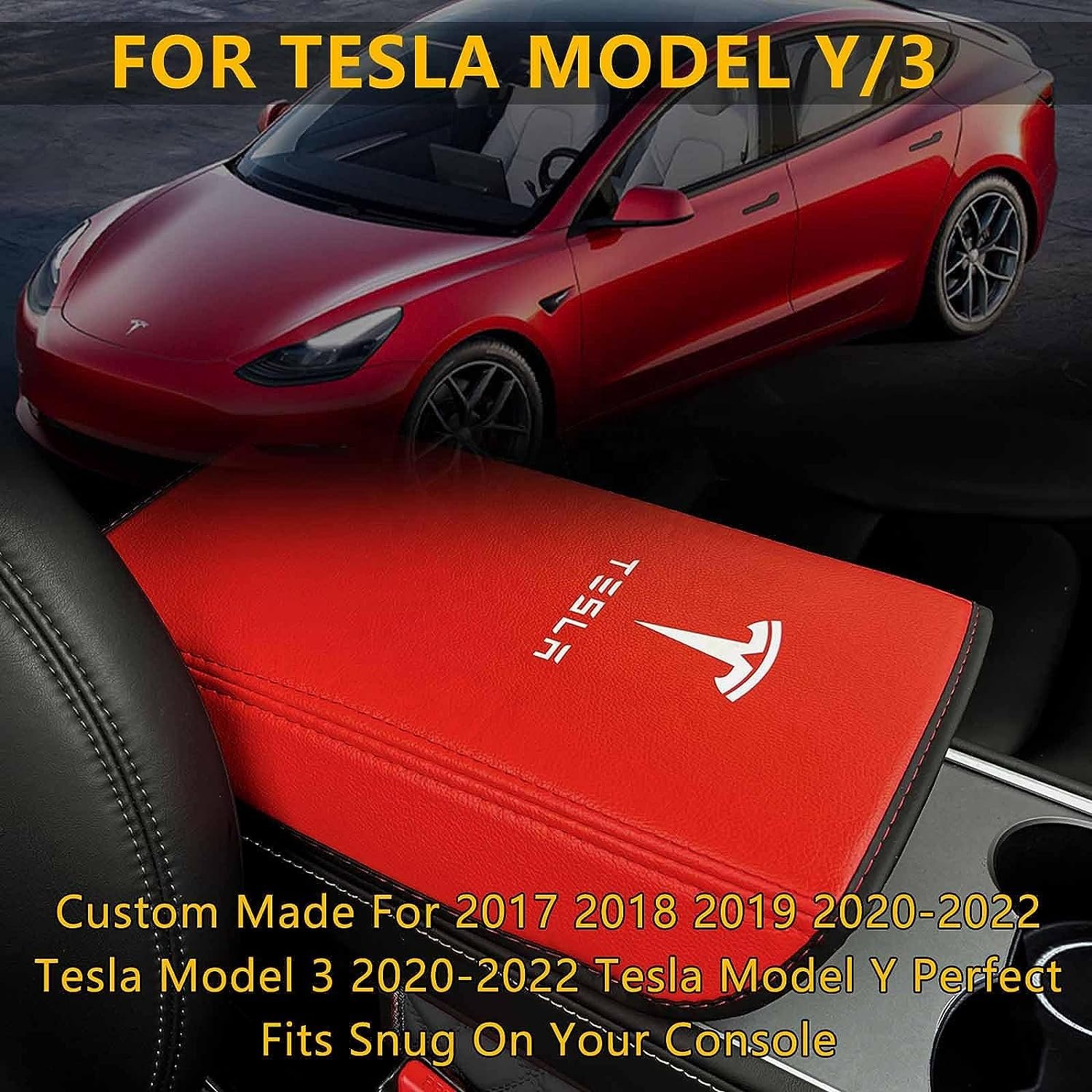 Central Control Armrest Box Protective Cover Car Interior Center Console Armrest Cover for Tesla Model 3/Y 2023 Accessories