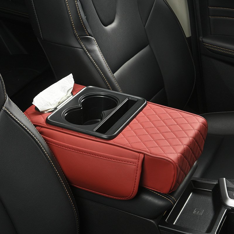 Bangcan Universal Car Armrest Box Cushion Elevator with Cup Holder & Storage Accessory for Vehicle