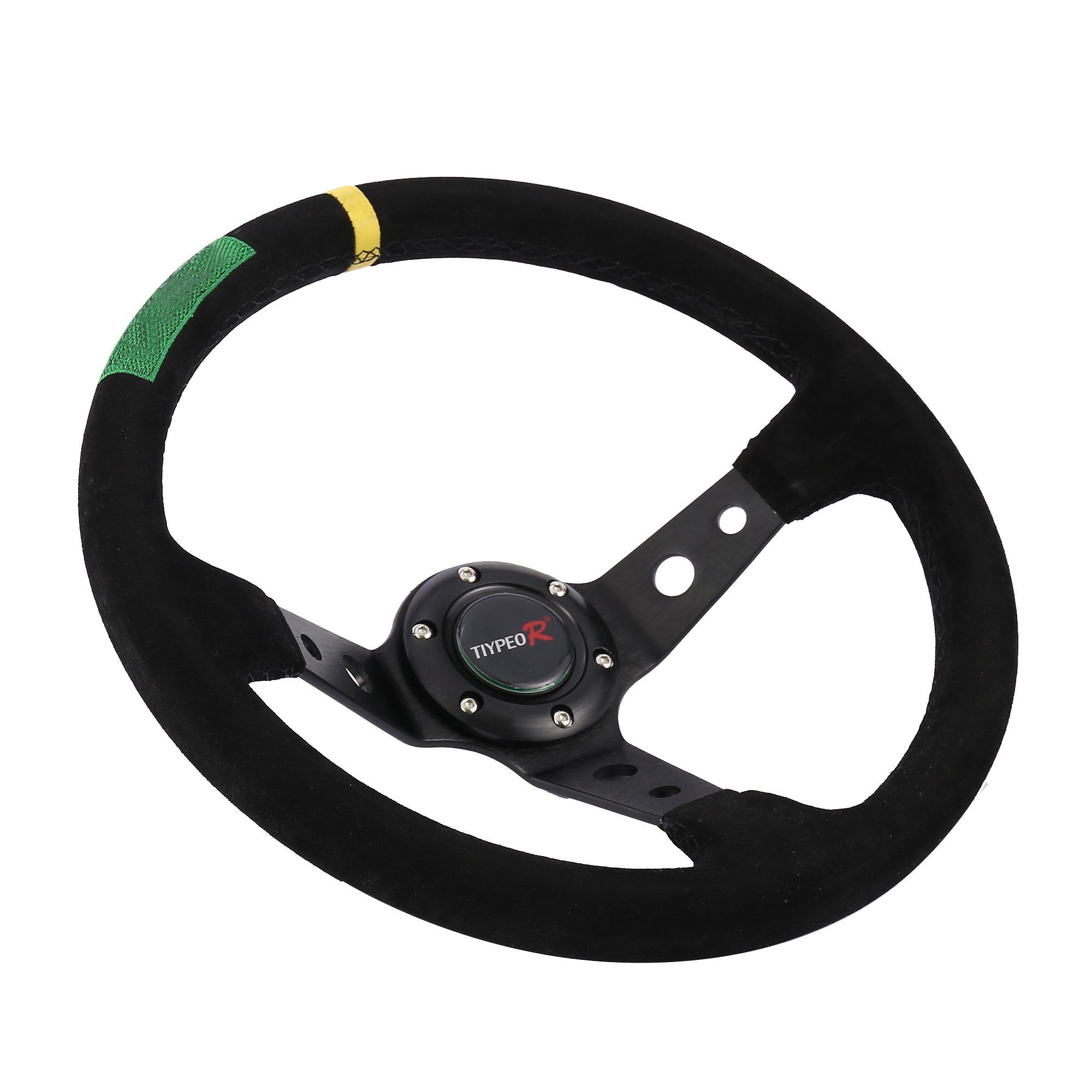 Universal 350mm matte suede steering wheel classic deep dish drif car steering wheel