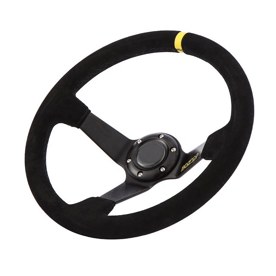 0139 14 inch 350mm auto spare parts black suede car steering wheel