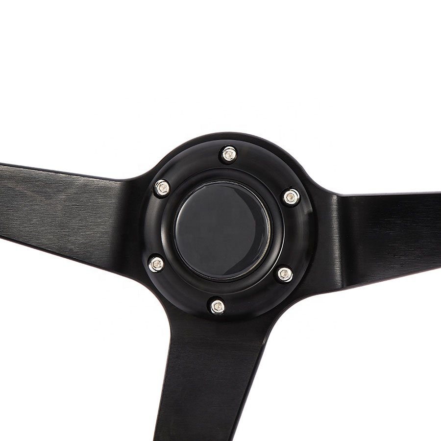 0139 14 inch 350mm auto spare parts black suede car steering wheel