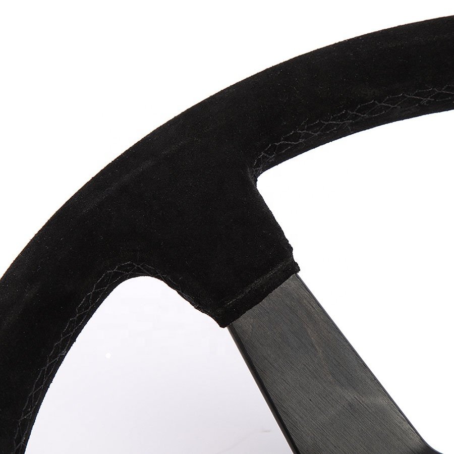 0139 14 inch 350mm auto spare parts black suede car steering wheel