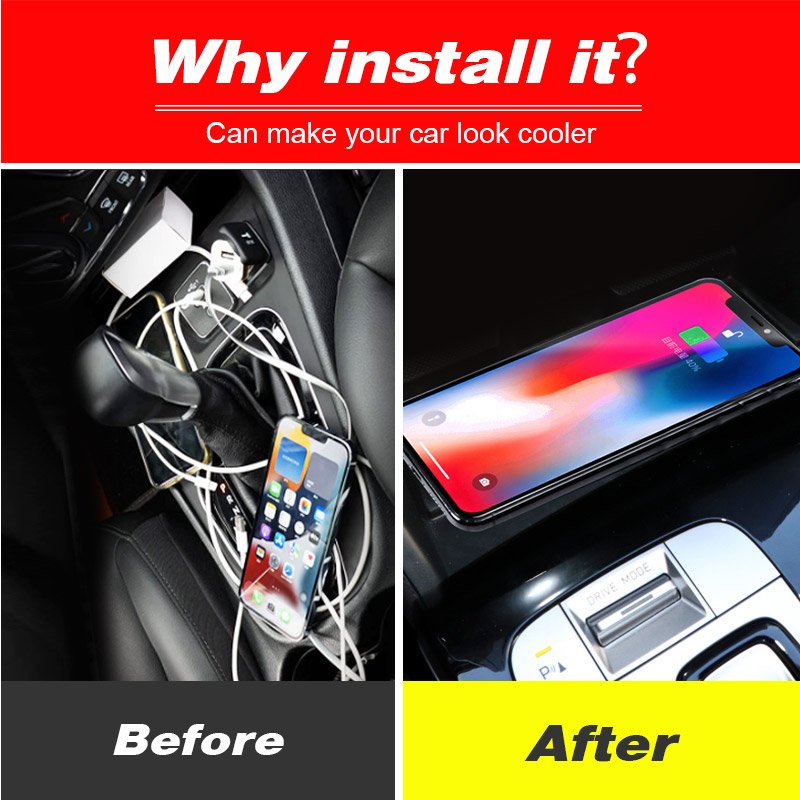 15w Car Qi Wireless Charger for Hyundai Tucson Nx4 2021 2022 Accessories Phone Fast Charger Plate Holder Car Modification Parts