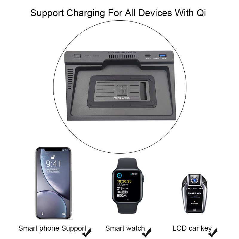 15w Car Qi Wireless Charger for Hyundai Tucson Nx4 2021 2022 Accessories Phone Fast Charger Plate Holder Car Modification Parts