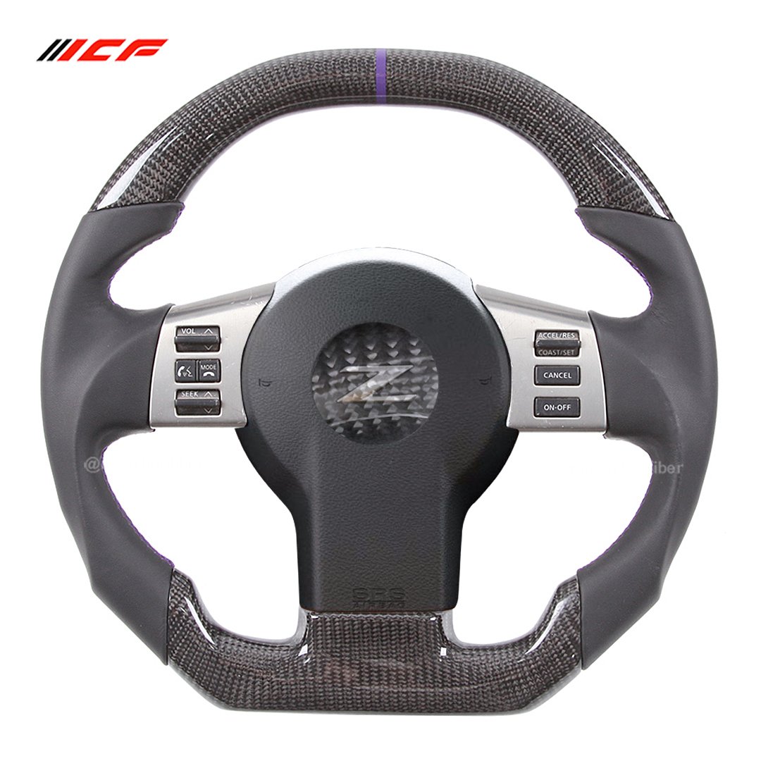 100% Real Carbon Fiber Steering Wheel for NIssan 350Z 370Z GTR Navara GTR R34 i8