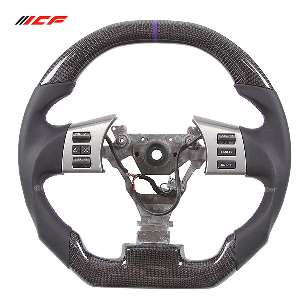 100% Real Carbon Fiber Steering Wheel for NIssan 350Z 370Z GTR Navara GTR R34 i8