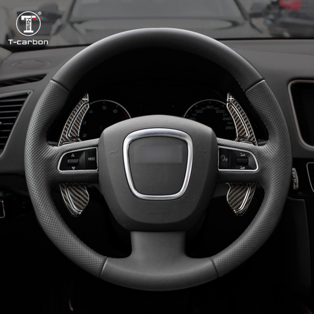 Car Steering Wheel Paddle Shift For Audi A4L A6L Carbon Fiber Paddle Shifter Car Interior Accessories T-carbon Shift Paddles