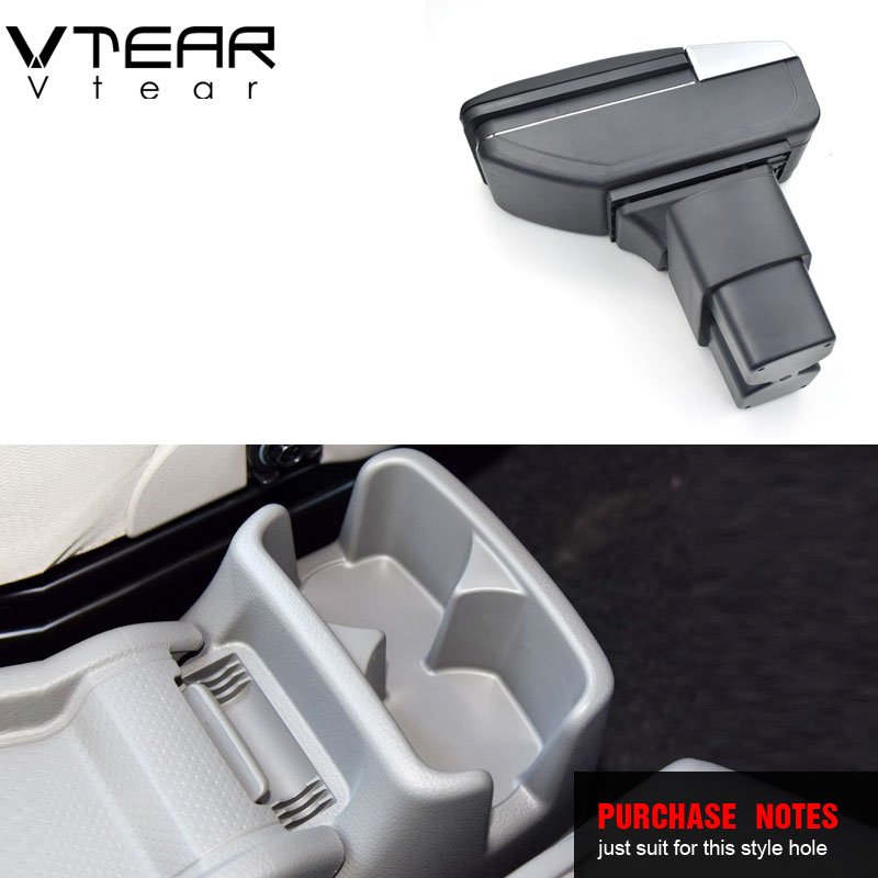 Vtear for Nissan NV200 Armrest Leather Central Store Storage Box Red Thread Car-styling Interior ABS Arm Rest Accessories 10-17