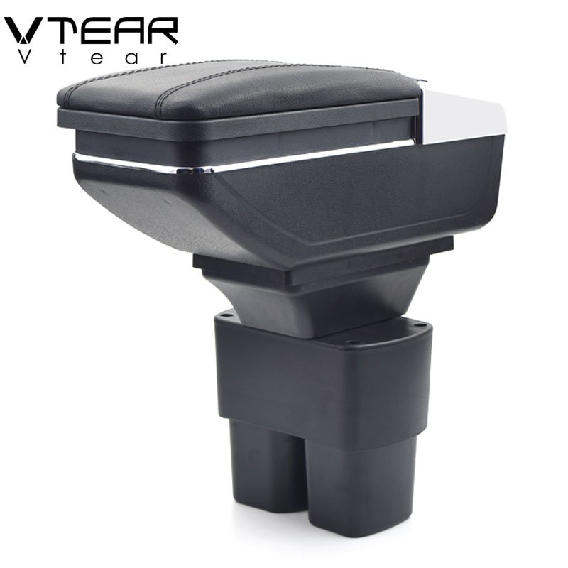 Vtear for Nissan NV200 Armrest Leather Central Store Storage Box Red Thread Car-styling Interior ABS Arm Rest Accessories 10-17