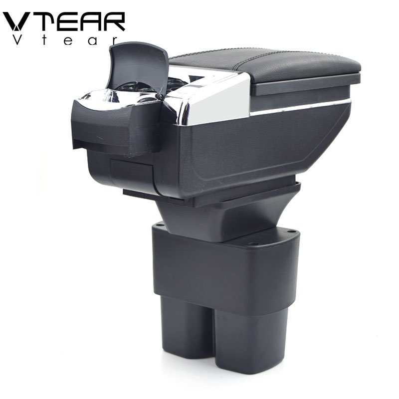 Vtear for Nissan NV200 Armrest Leather Central Store Storage Box Red Thread Car-styling Interior ABS Arm Rest Accessories 10-17