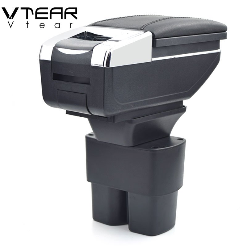 Vtear for Nissan NV200 Armrest Leather Central Store Storage Box Red Thread Car-styling Interior ABS Arm Rest Accessories 10-17