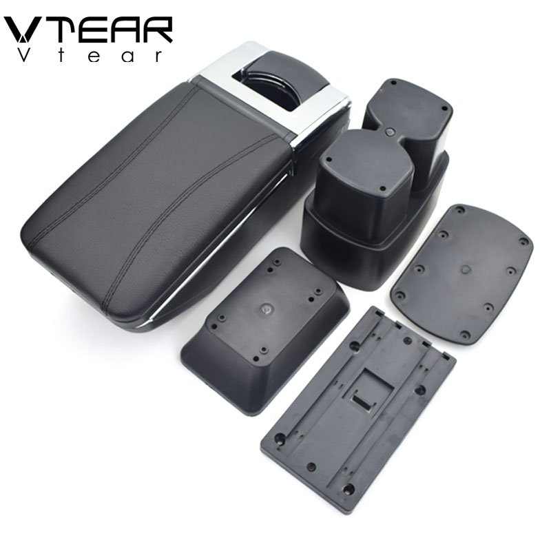 Vtear for Nissan NV200 Armrest Leather Central Store Storage Box Red Thread Car-styling Interior ABS Arm Rest Accessories 10-17