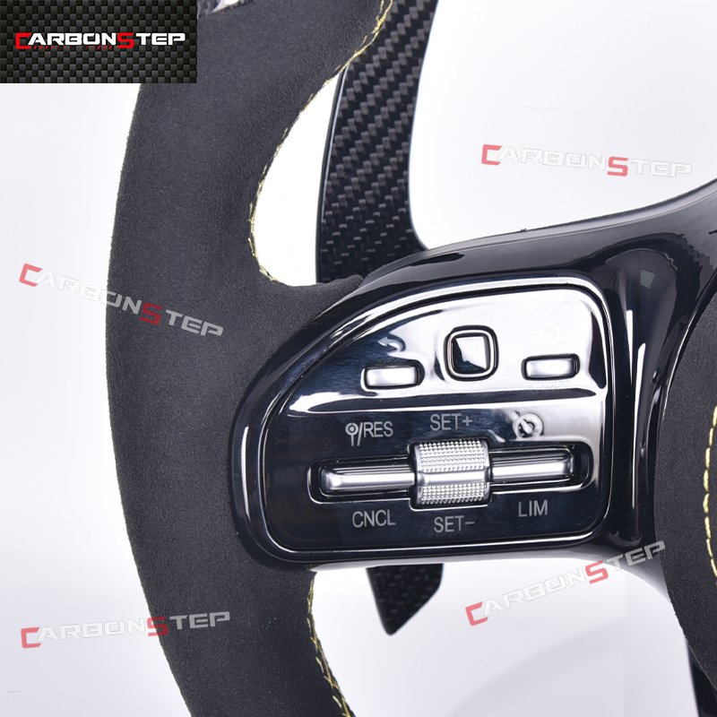 Car LED Steering Wheel For Mercedes Benz AMG W210 SL R230 AMG GT C Class Sprinter GTC R190 E63 W218 Carbon Fiber Steering Wheel