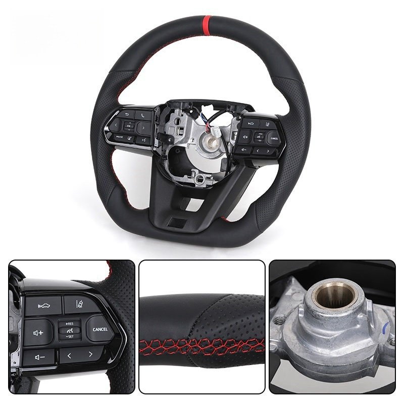 For Toyota Landcruiser Land Cruiser LC200 LC300 Prado 120 150 200 LC79 LC70 LC76 FJ70 FJ79 FJ200 Full Leather Steering Wheel