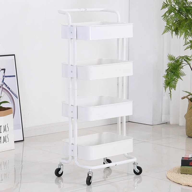 2025 Multi-Layer Metal Plastic Trolley Storage Rack Standing Type Mobile Snack Holder Kitchen Tool Pot Storage Features
