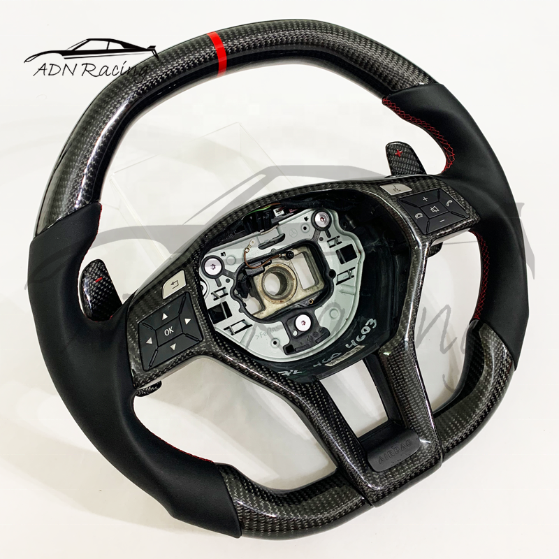 For Mercedes-Benz AMG C CLASS W204 C63 W212 W218 W207 W172 SLK Carbon Fiber Steering Wheel