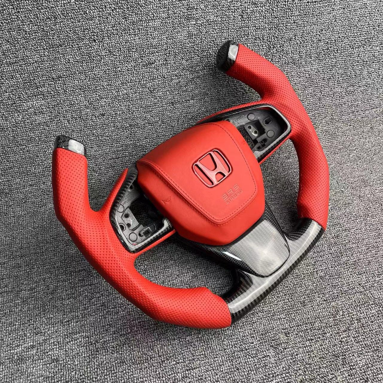 Customization Carbon Fibre leather Steering Wheel Car Accessories For Honda 16-21 10th Generation Civic FC1 FK8 FK7