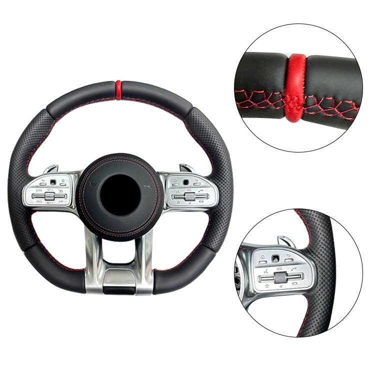 Car Steering Wheel Fit for Mercedes Benz AMG GT CLA GLB 35 45 GLB GLE 53 63 AMG GT S 4MATIC Real Carbon Fiber Steering Wheel