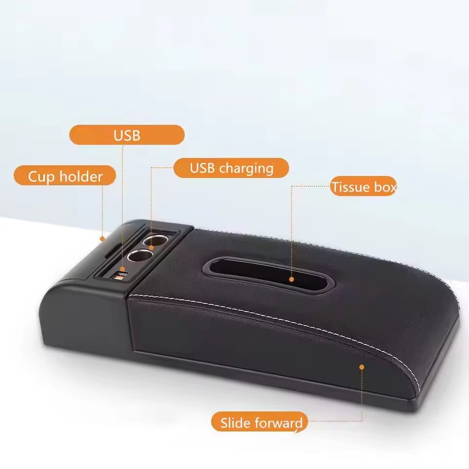 New Design Car Armrest with USB Cup Holder Luxury Car Armrest Box Auto Decor Accessories Car Armrest Cover
