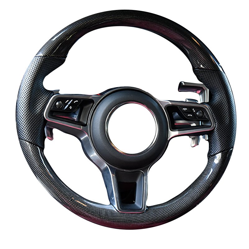 Full Leather Steering Wheel For Porsche Panamera Macan Cayenne 718 918 911 970 971 958 New Style steering wheel
