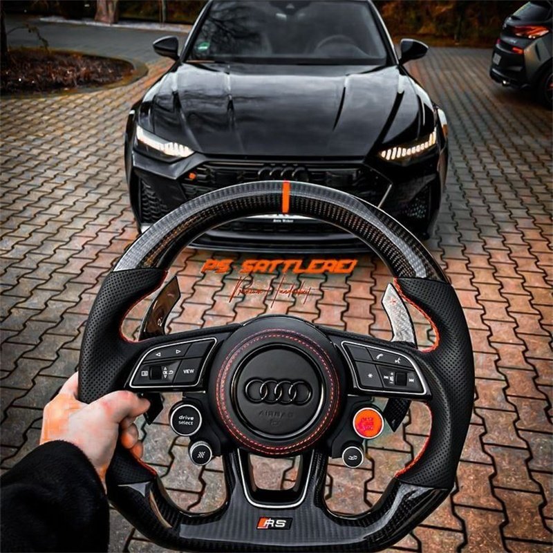 Custom Alcantara Suede Forged Carbon S RS Steering wheel for Audi A3 A4 A5 A6 A7 A8 S3 S4 S5 S6 S7 S8 Q3 Q5 Q7 Q8 RSQ7 RSQ8 RS3