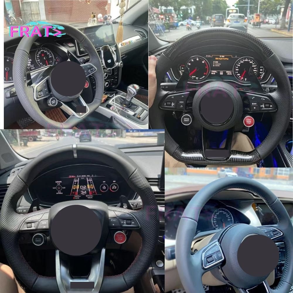 Fit for Audi A6 C7 Car Steering Wheel For A1 A3 A4 B9 A5 A6 A7 C7 Q5 S5 S7 Interior Accessories Car Leather Steering Wheel