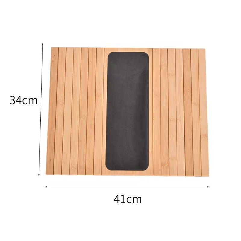 Bamboo Sofa Armrest Tray Anti-Slip Wood Arm Table with Detachable Cup Holder for Serving Food or Drinks