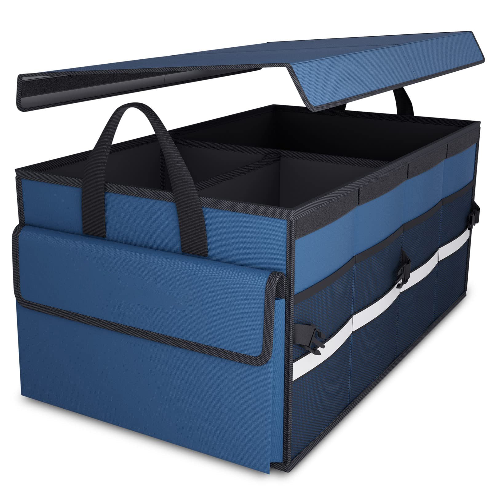 Multipurpose Foldable Car Trunk Organizer Armrest Box with Lid for SUV Truck Sedan