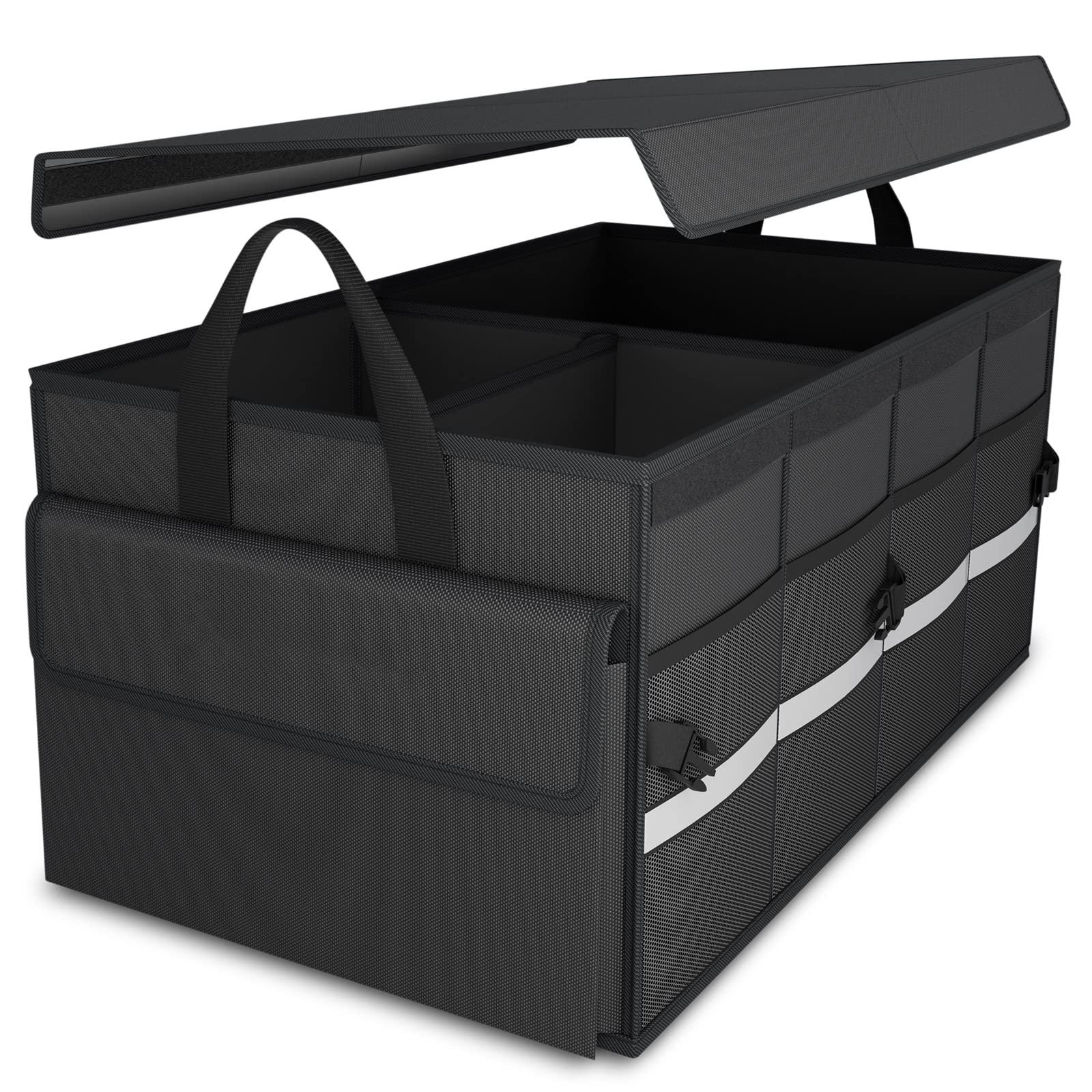 Multipurpose Foldable Car Trunk Organizer Armrest Box with Lid for SUV Truck Sedan