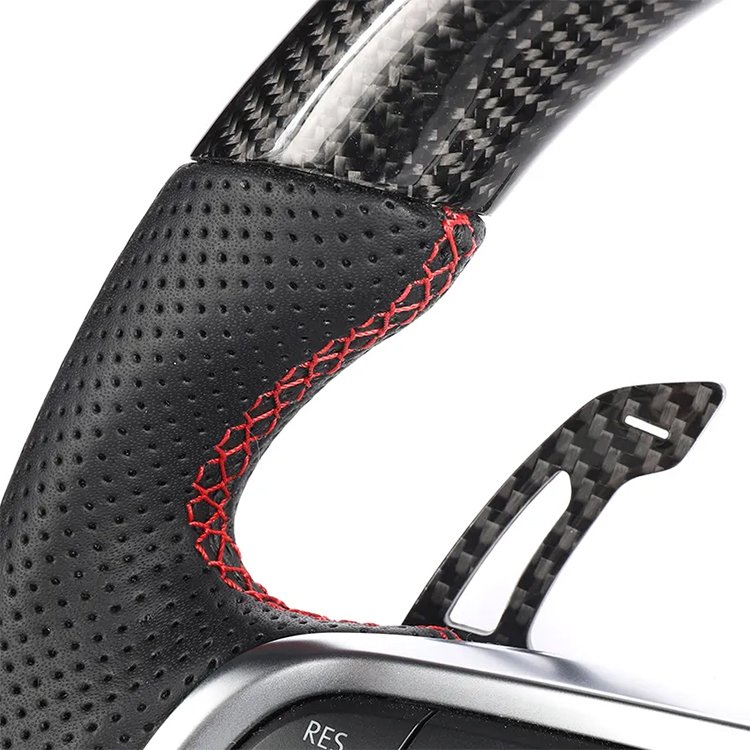 Hand sewn car steering gear T-back steering wheel forged carbon fibre for vw passat b6 b8 r36 virtus steering wheel