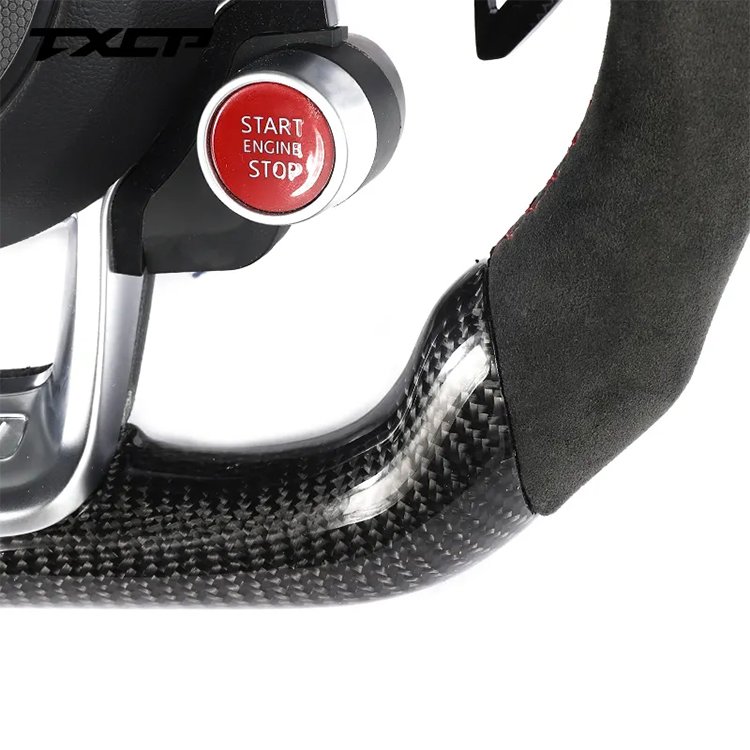 Hand sewn car steering gear T-back steering wheel forged carbon fibre for vw passat b6 b8 r36 virtus steering wheel