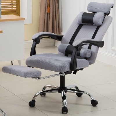 Traditional Design Office Chair Metal Boss Reclining Home Pulley Lifting Mesh Computer Game Student Chair Footrest Black Gray