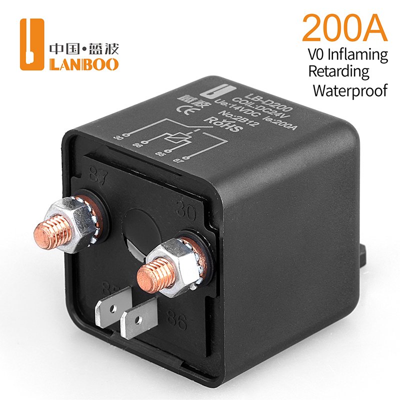 LANBOO LB-D200 120A/200A 12V 24VDC Automotive Relay Car Motorcycle Modification Waterproof High Sensitivity