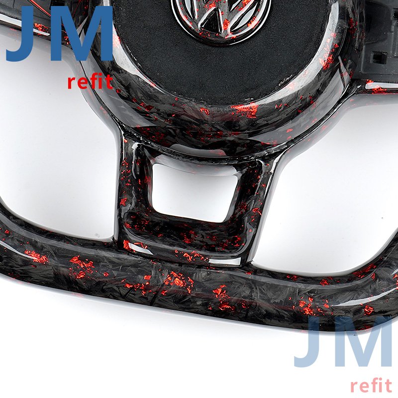 For Volkswa-gen Vw Golf 7 6 5 Mk7 Mk6 Mk5 Gti Golf R Steering Wheel Genuine Real Forged Carbon Fiber Steering Wheel