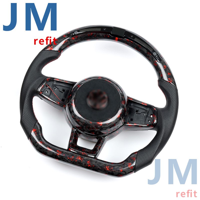 For Volkswa-gen Vw Golf 7 6 5 Mk7 Mk6 Mk5 Gti Golf R Steering Wheel Genuine Real Forged Carbon Fiber Steering Wheel