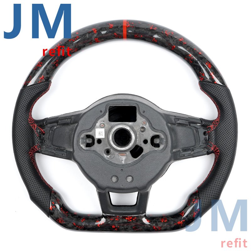For Volkswa-gen Vw Golf 7 6 5 Mk7 Mk6 Mk5 Gti Golf R Steering Wheel Genuine Real Forged Carbon Fiber Steering Wheel