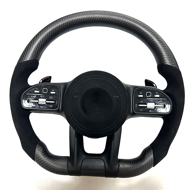 Modified LED Carbon Fiber Steering Wheel for benzs AMG GT With Perforated Leather Steering Wheel