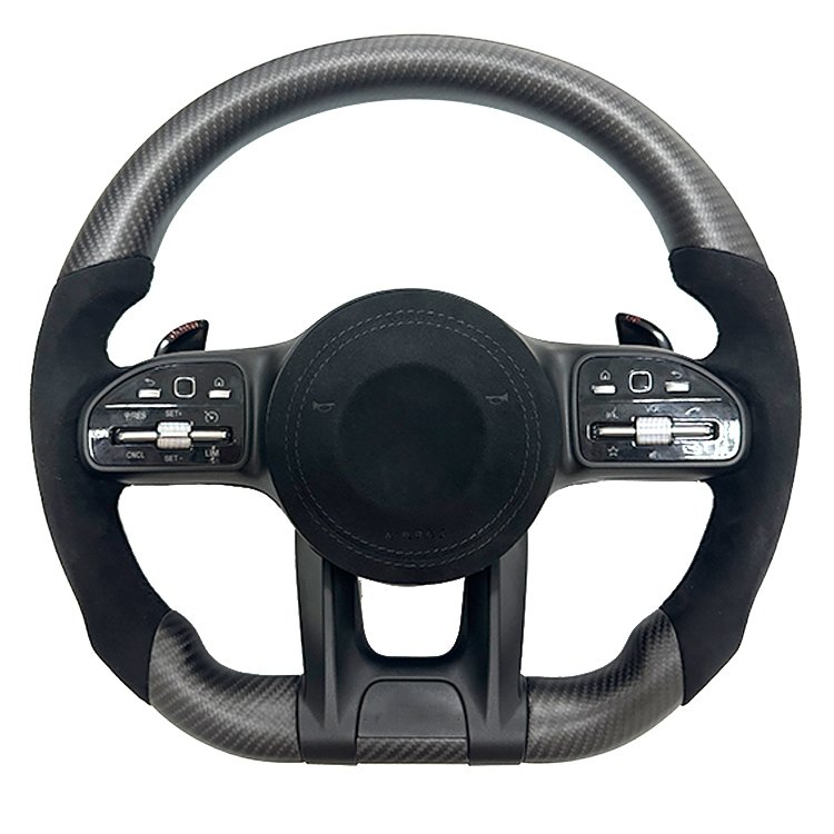 Modified LED Carbon Fiber Steering Wheel for benzs AMG GT With Perforated Leather Steering Wheel