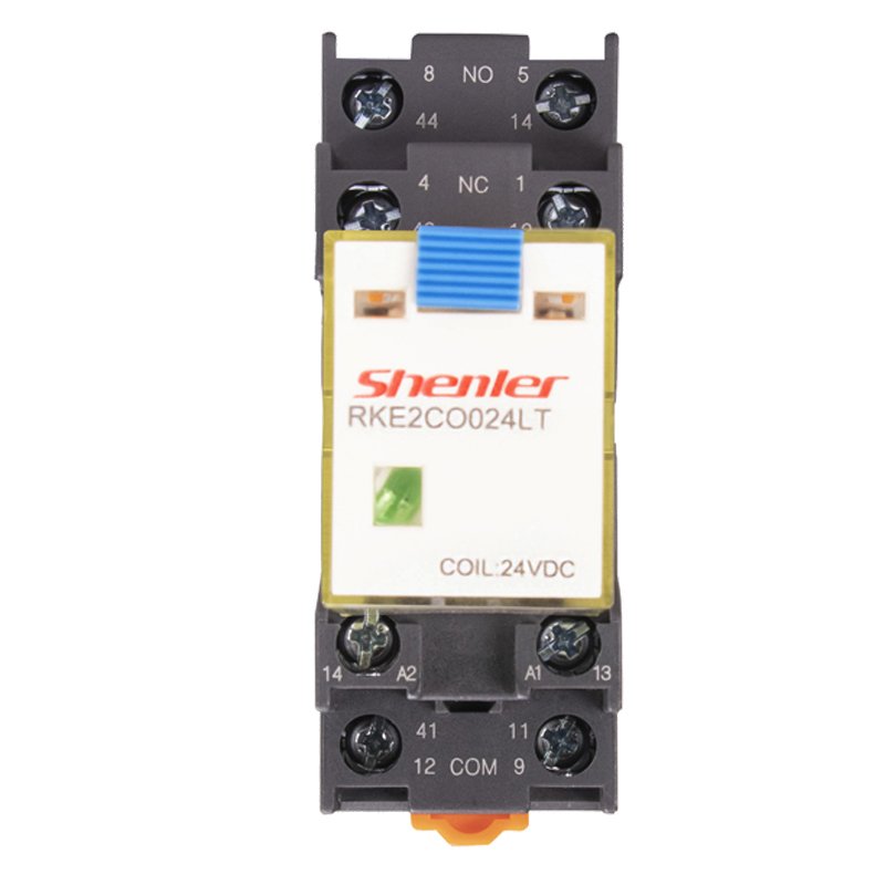 Shenler RKE2CO024LT+SKF08-E Relay Module Set 2 Pole 7A 24VDC LED test Button Miniature General Purpose Relay Allen Bradely Auto