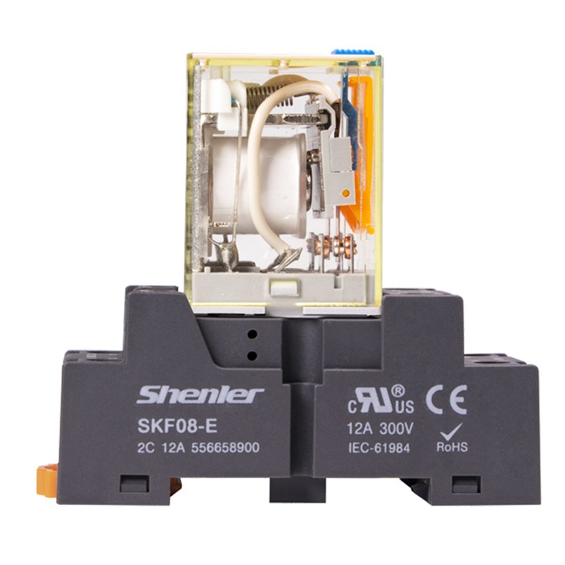 Shenler RKE2CO024LT+SKF08-E Relay Module Set 2 Pole 7A 24VDC LED test Button Miniature General Purpose Relay Allen Bradely Auto