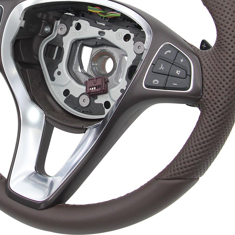Brown leather modified steering wheel for Mercedes Benz C GLC E S CLS AMG zc-213-p1