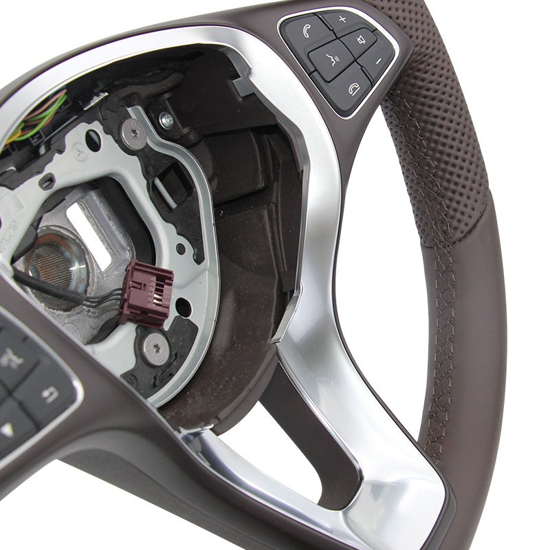 Brown leather modified steering wheel for Mercedes Benz C GLC E S CLS AMG zc-213-p1