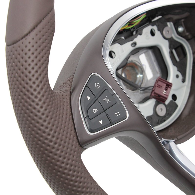 Brown leather modified steering wheel for Mercedes Benz C GLC E S CLS AMG zc-213-p1